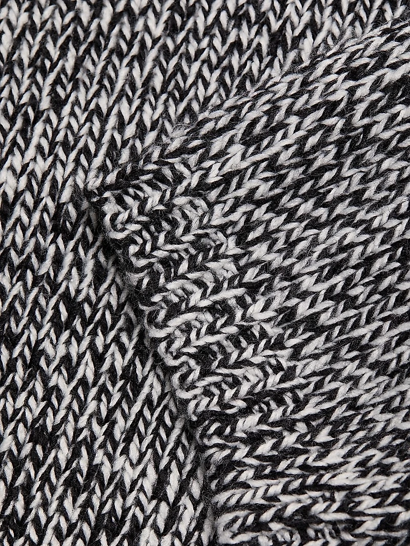 Marled Knit Short-Sleeve Sweater
