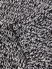 Marled Knit Short-Sleeve Sweater