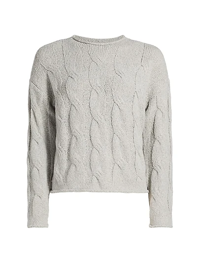 Cable-Knit Crewneck Sweater