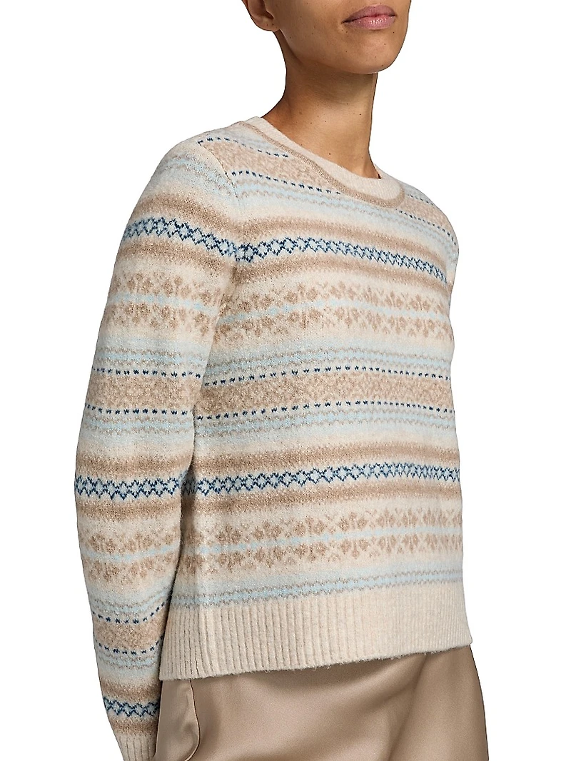 Fair Isle-Style Crewneck Sweater