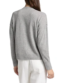 Contrast Cashmere Button-Front Cardigan