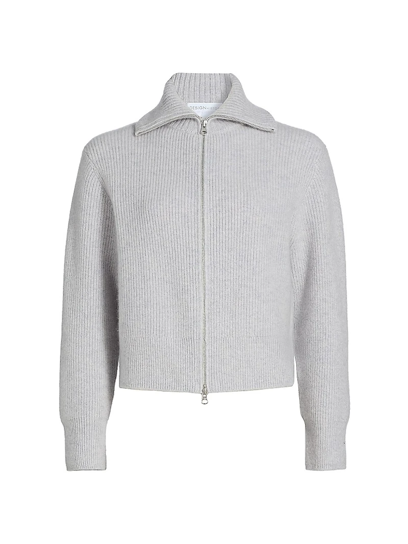 Double-Zip Cashmere Cardigan