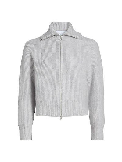 Double-Zip Cashmere Cardigan