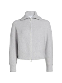 Double-Zip Cashmere Cardigan