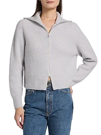 Double-Zip Cashmere Cardigan