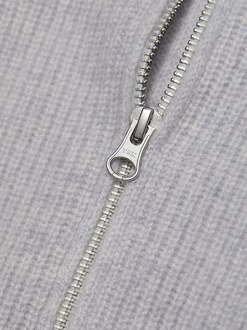 Double-Zip Cashmere Cardigan