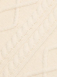 Fair Isle-Style Cable-Knit Crewneck Sweater