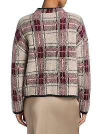 Plaid Boxy Long-Sleeve Sweater
