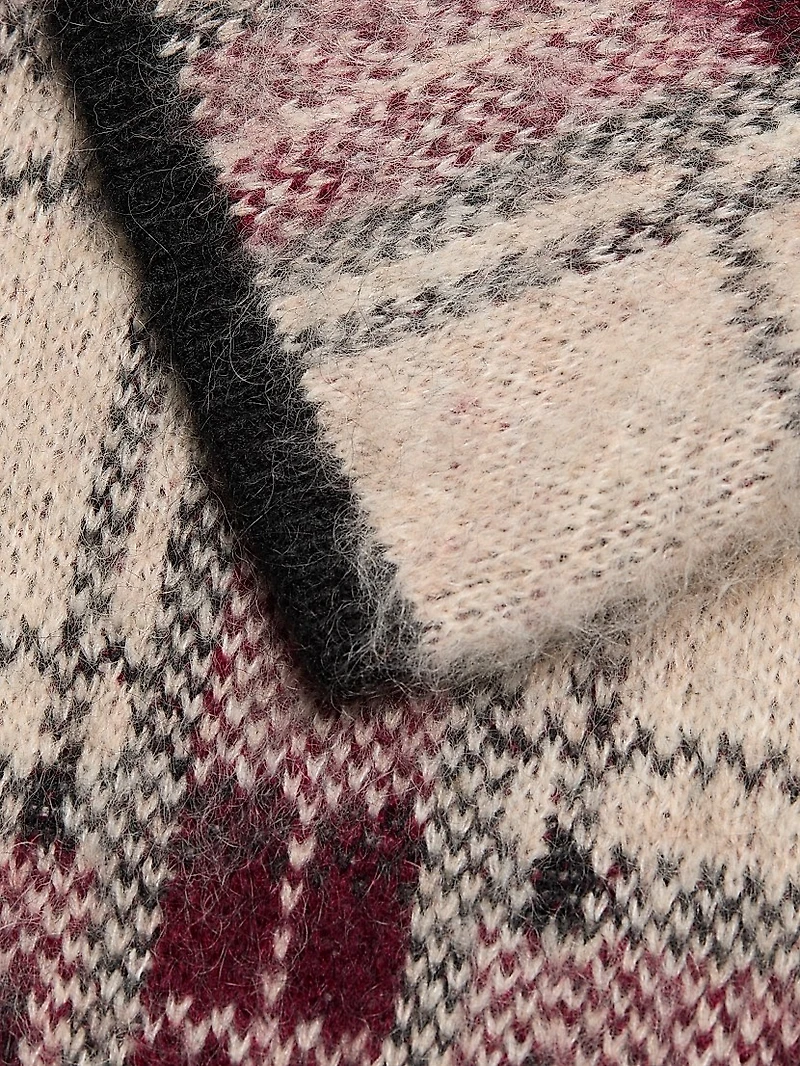 Plaid Boxy Long-Sleeve Sweater