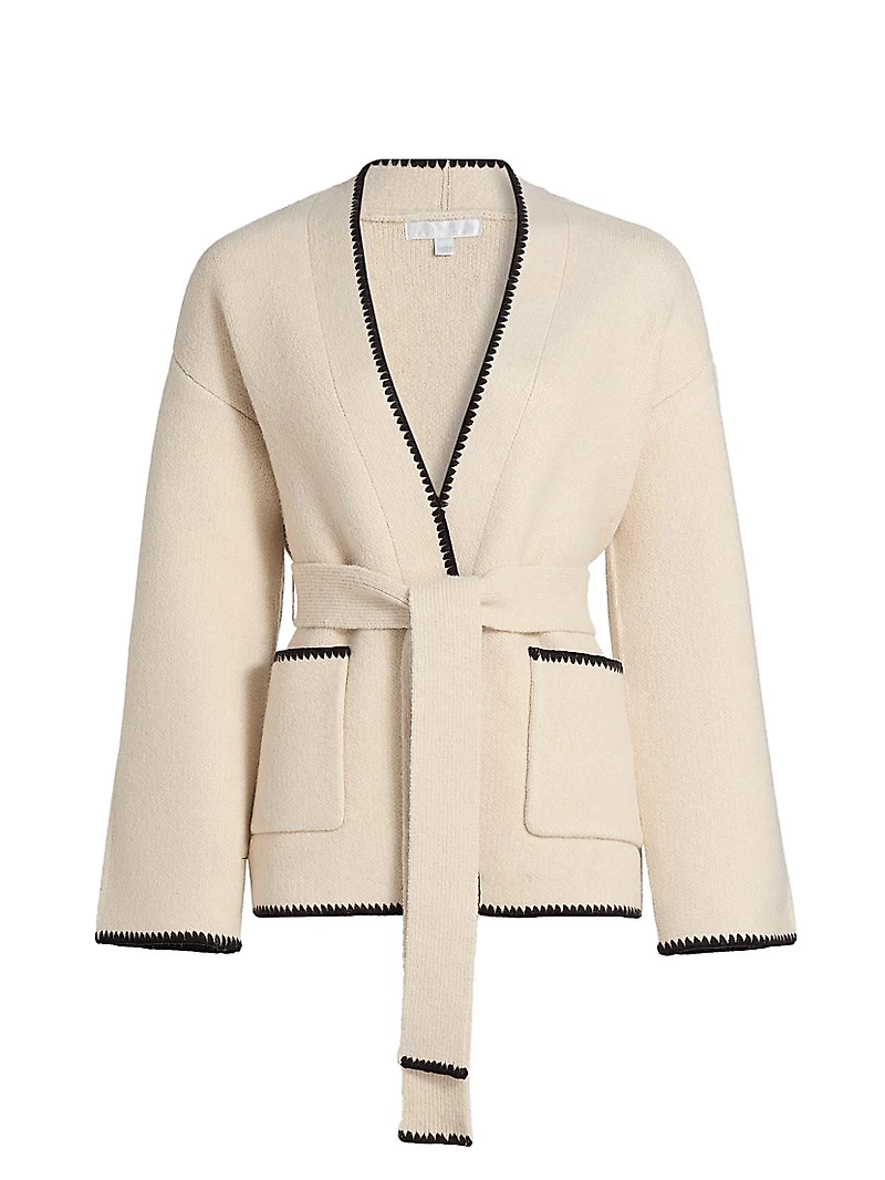 Tie Front Long-Sleeve Cardigan