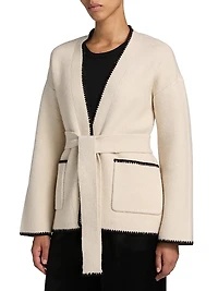 Tie Front Long-Sleeve Cardigan