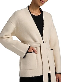 Tie Front Long-Sleeve Cardigan