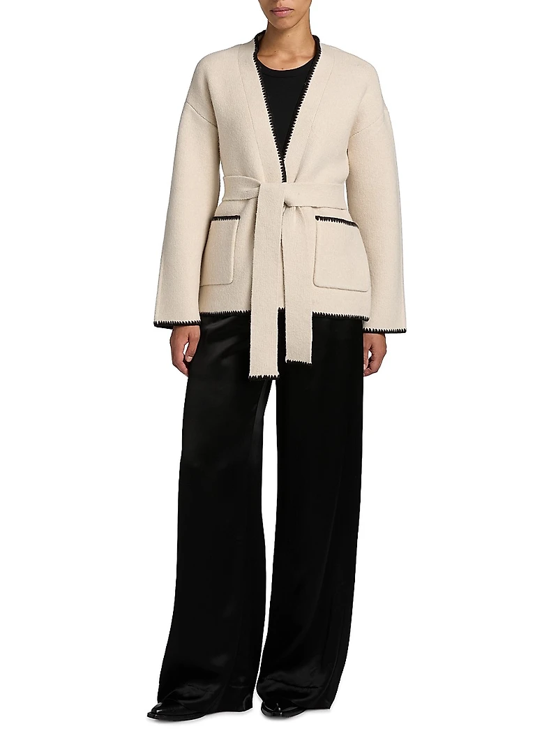 Tie Front Long-Sleeve Cardigan