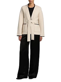 Tie Front Long-Sleeve Cardigan