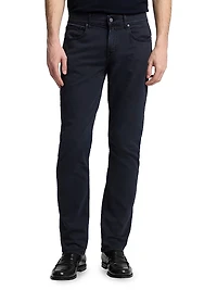 The Straight Stretch Mid-Rise Straight-Leg Jeans