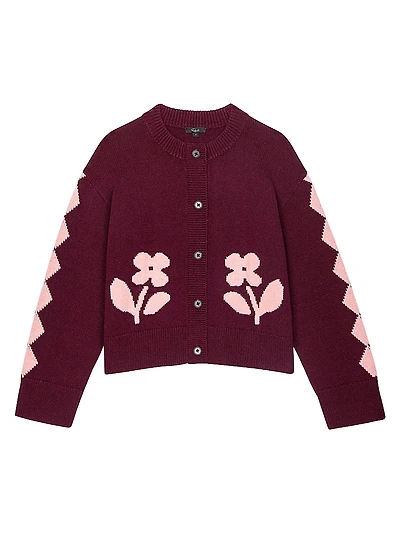 Mavie Floral Cotton-Blend Cardigan