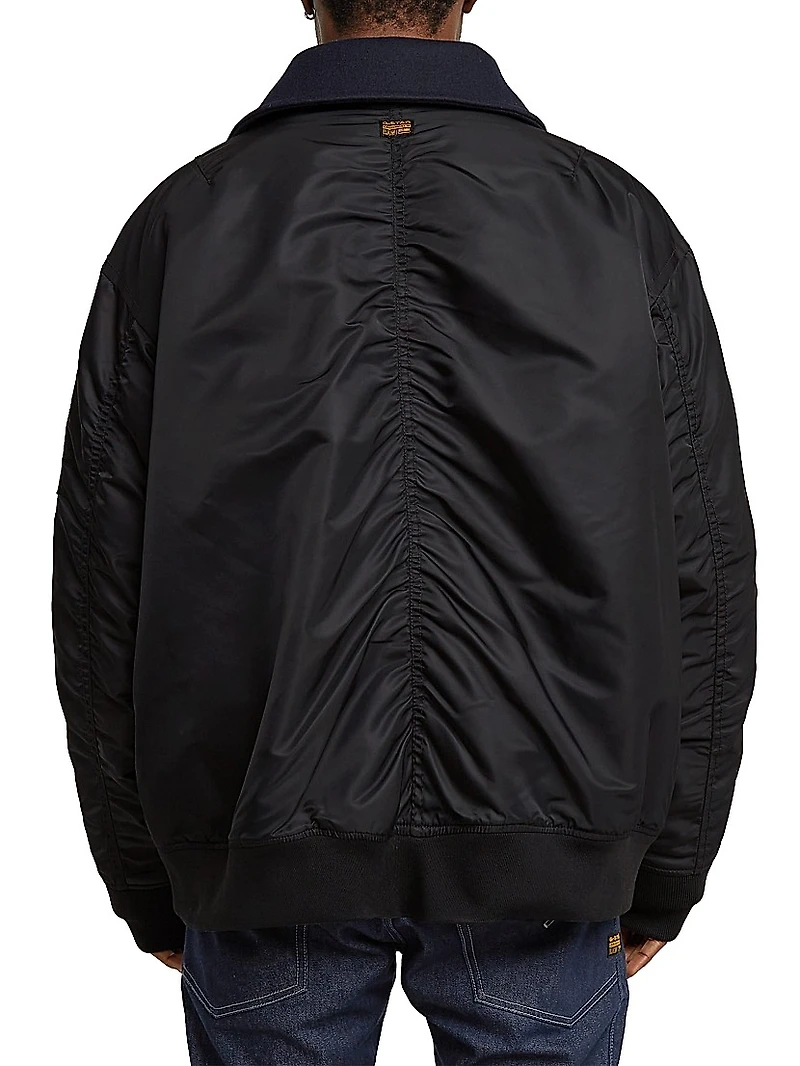 Paneled Double-Breasted Peacoat