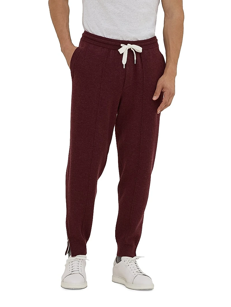 Cashmere Double Knit Trousers with Crête Detail
