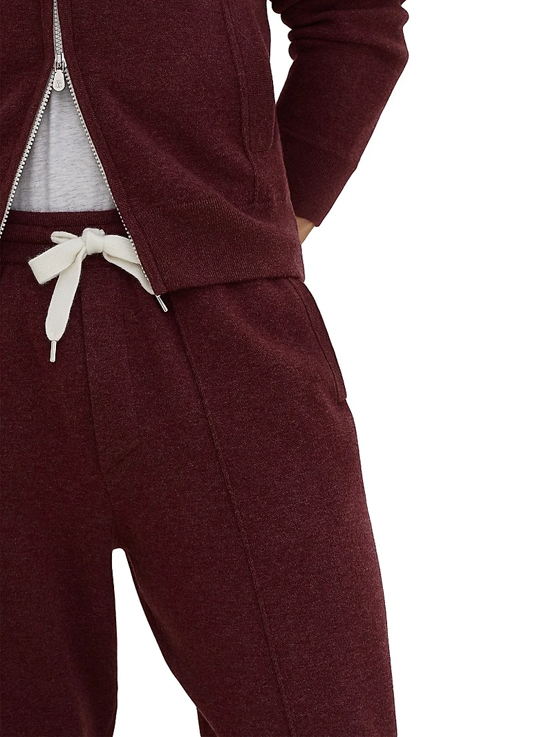 Cashmere Double Knit Trousers with Crête Detail