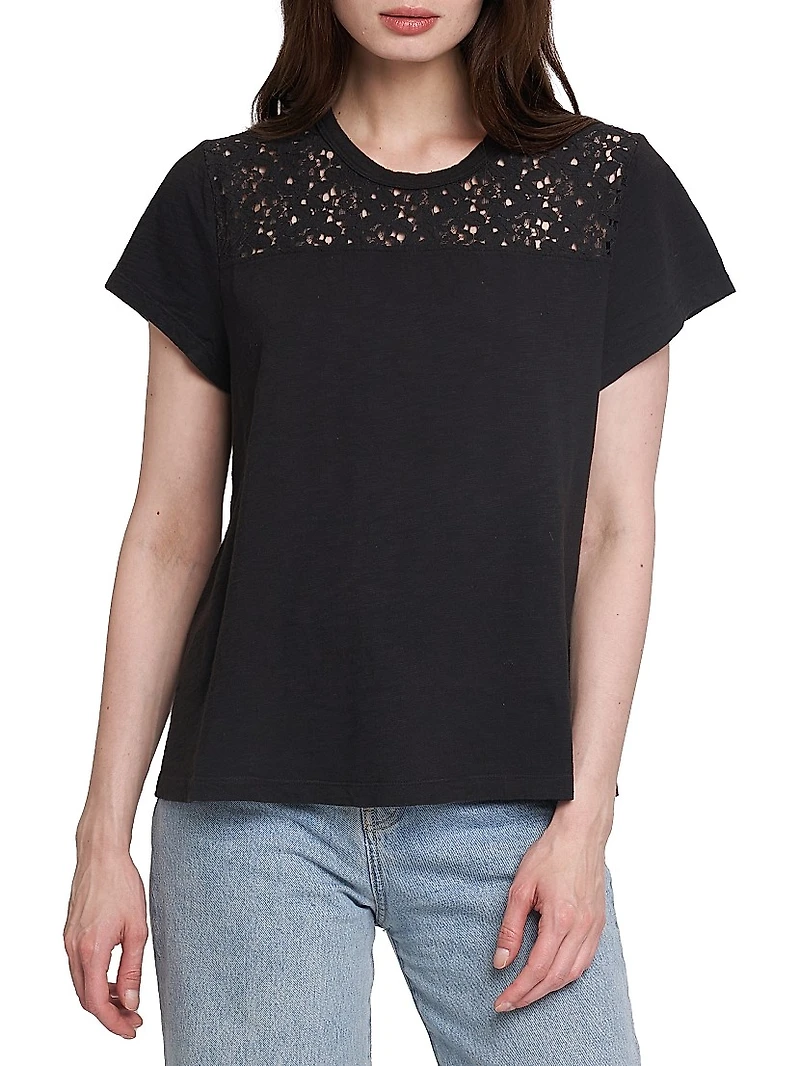Easy Crew Lace Yoke Tee