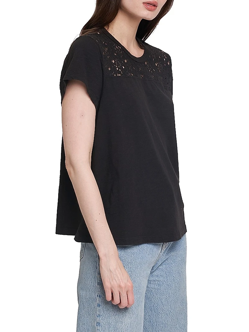 Easy Crew Lace Yoke Tee