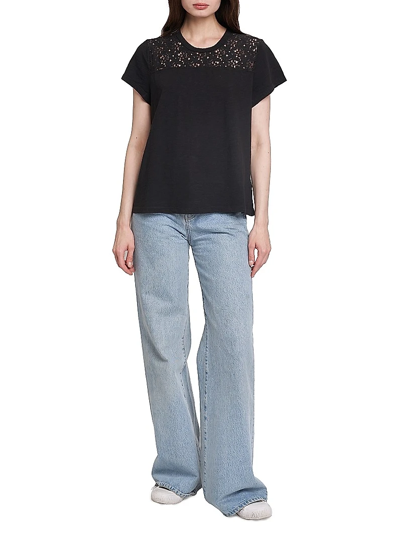 Easy Crew Lace Yoke Tee