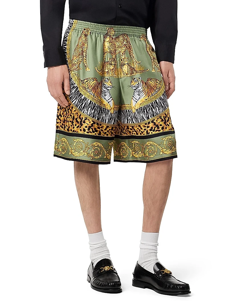 Wild Cats Silk Shorts