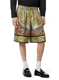 Wild Cats Silk Shorts