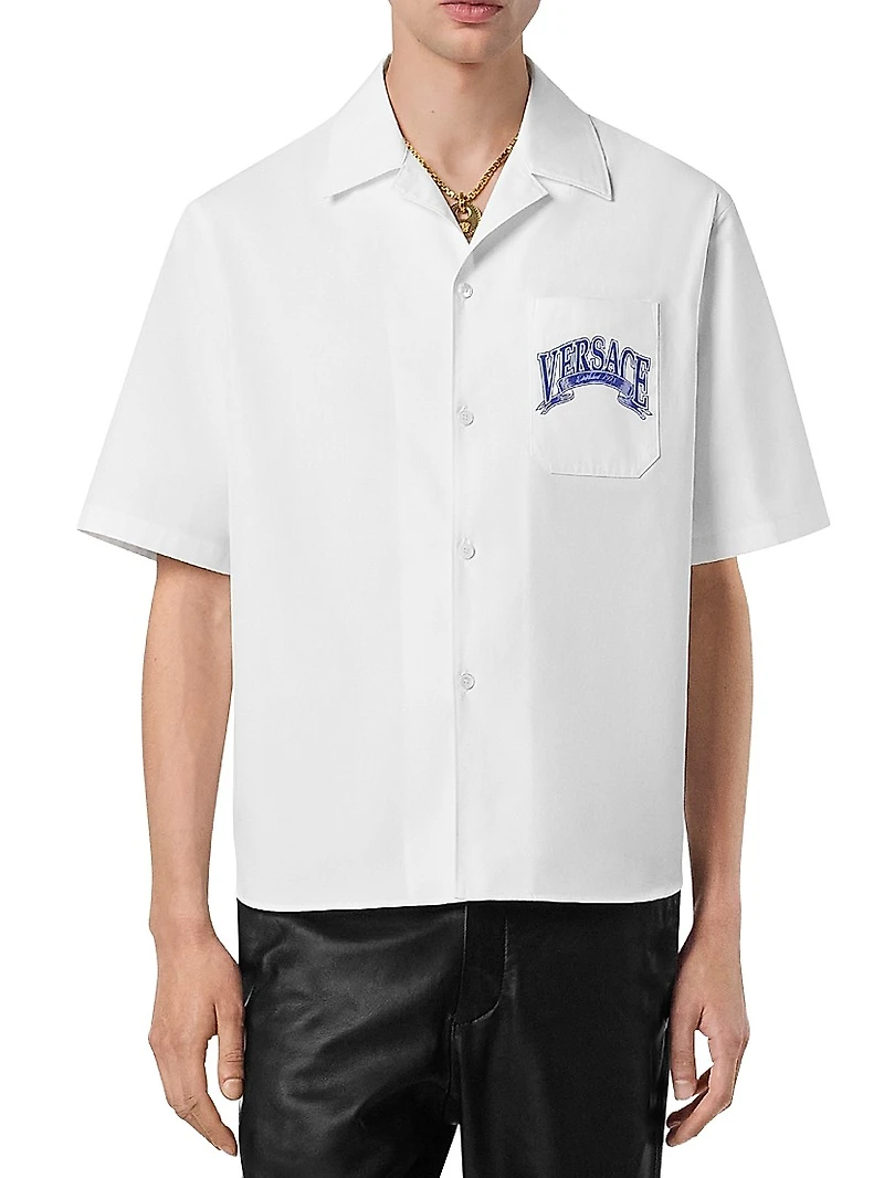 Crest Cotton Poplin Short-Sleeve Shirt