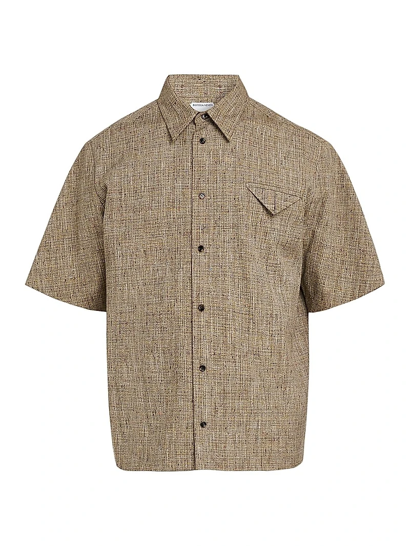 Tweed Button-Front Shirt