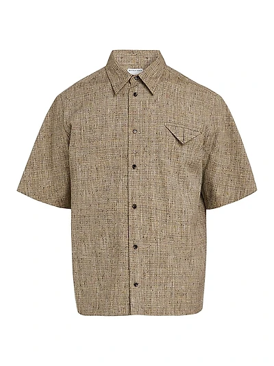 Tweed Button-Front Shirt