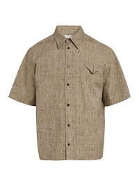 Tweed Button-Front Shirt