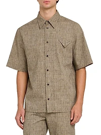 Tweed Button-Front Shirt