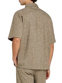 Tweed Button-Front Shirt