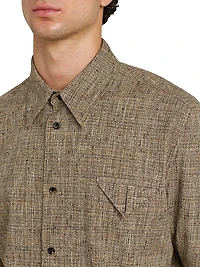 Tweed Button-Front Shirt