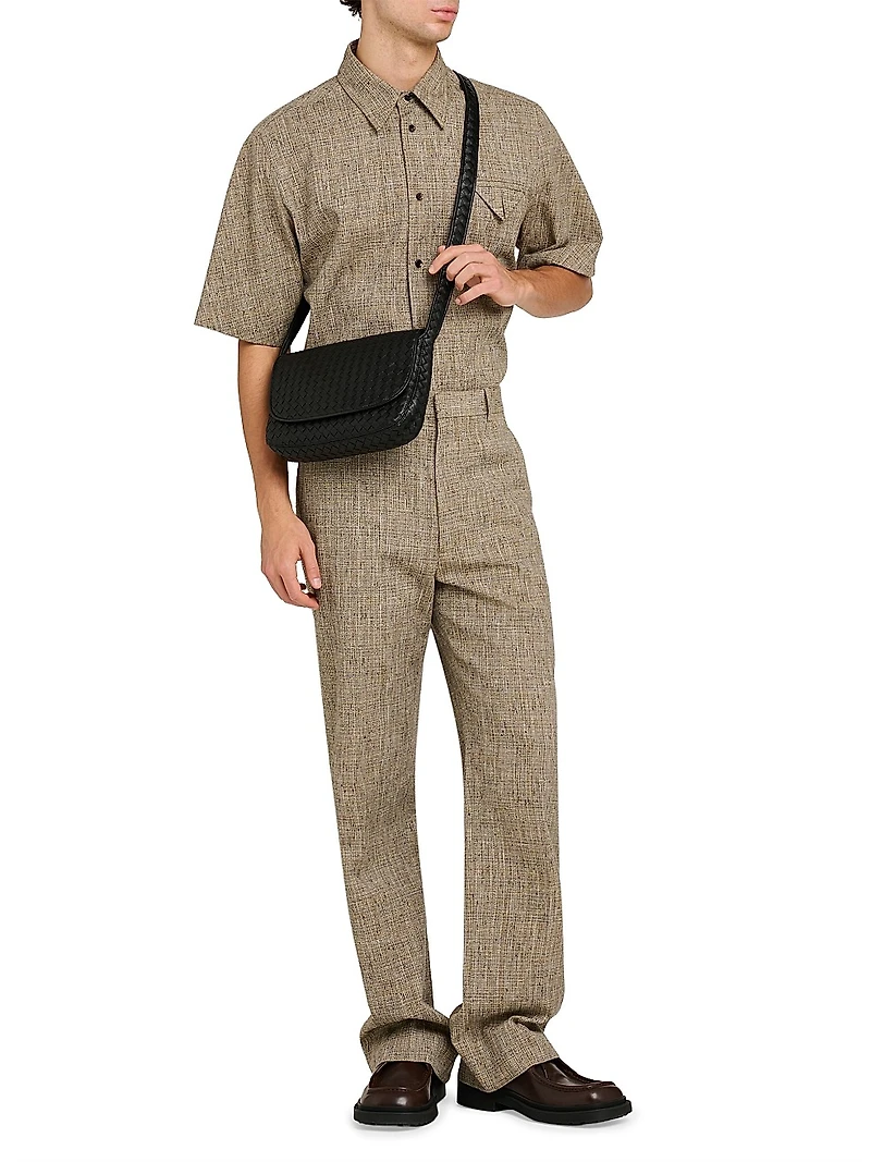 Tweed Button-Front Shirt
