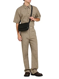 Tweed Button-Front Shirt