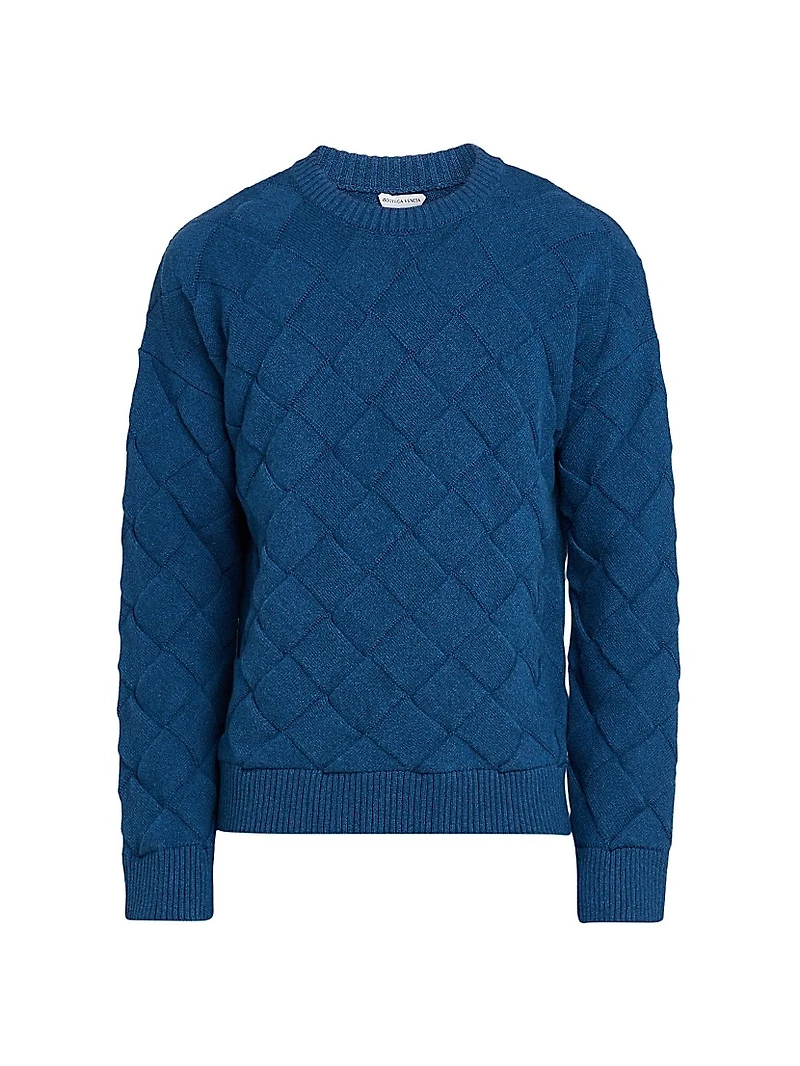 Intrecciato 3D Wool-Blend Knit Sweater