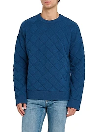 Intrecciato 3D Wool-Blend Knit Sweater