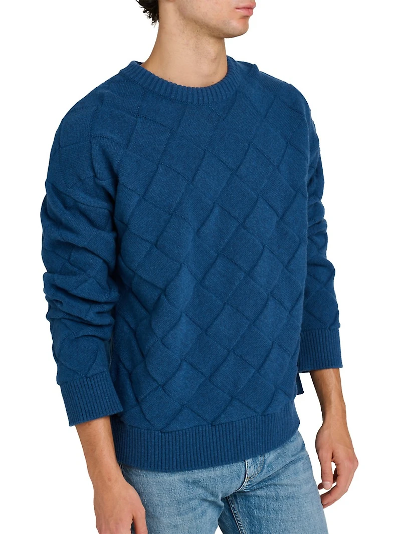 Intrecciato 3D Wool-Blend Knit Sweater
