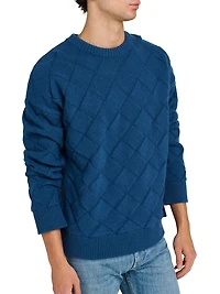 Intrecciato 3D Wool-Blend Knit Sweater
