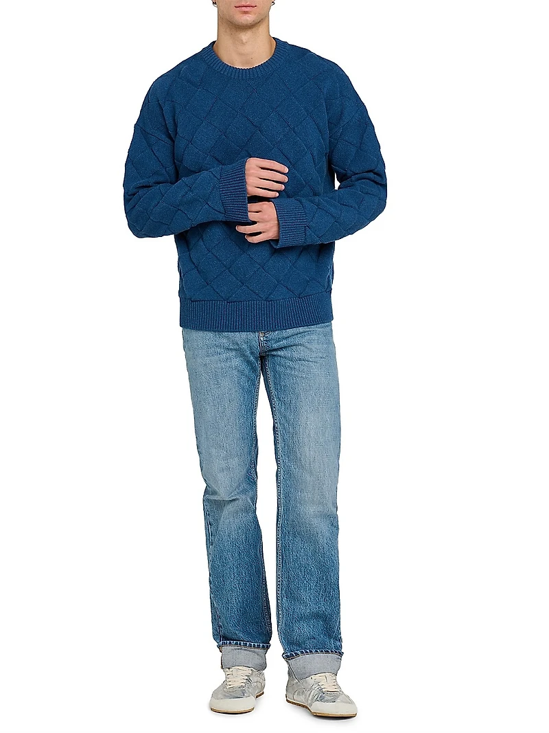 Intrecciato 3D Wool-Blend Knit Sweater