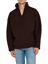 Wool Chunky Compact-Knit Sweater