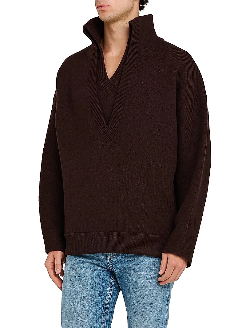 Wool Chunky Compact-Knit Sweater