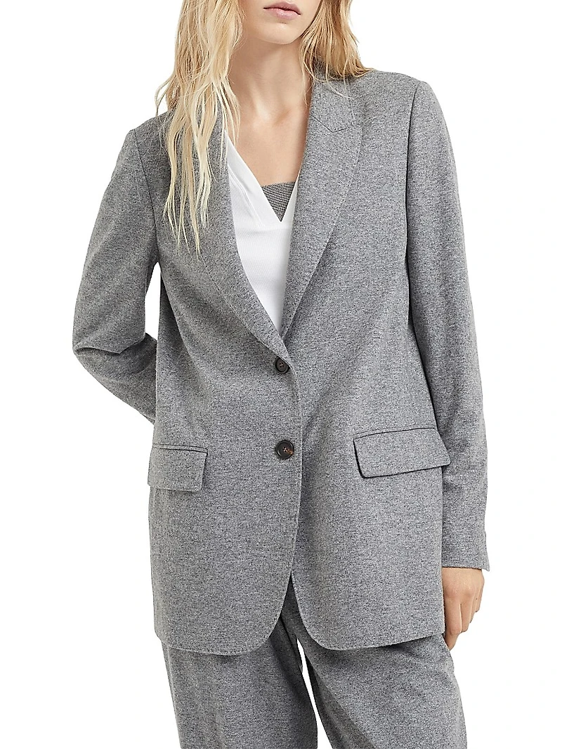 Cashmere Jersey Deconstructed Blazer