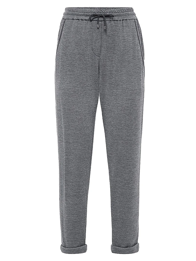 Cotton and Silk Interlock Trousers