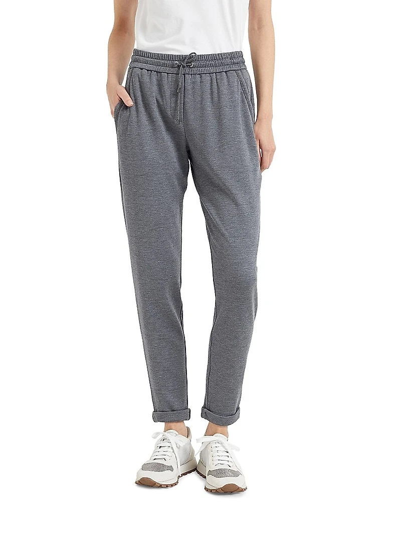 Cotton and Silk Interlock Trousers