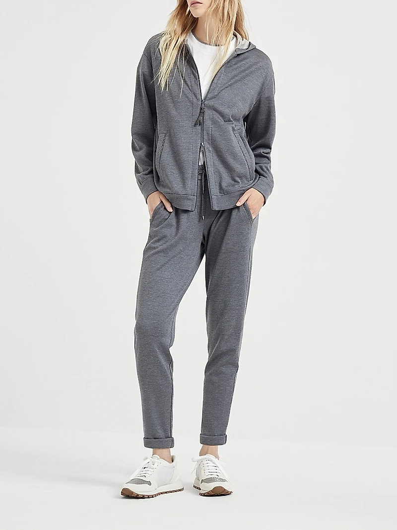 Cotton and Silk Interlock Trousers