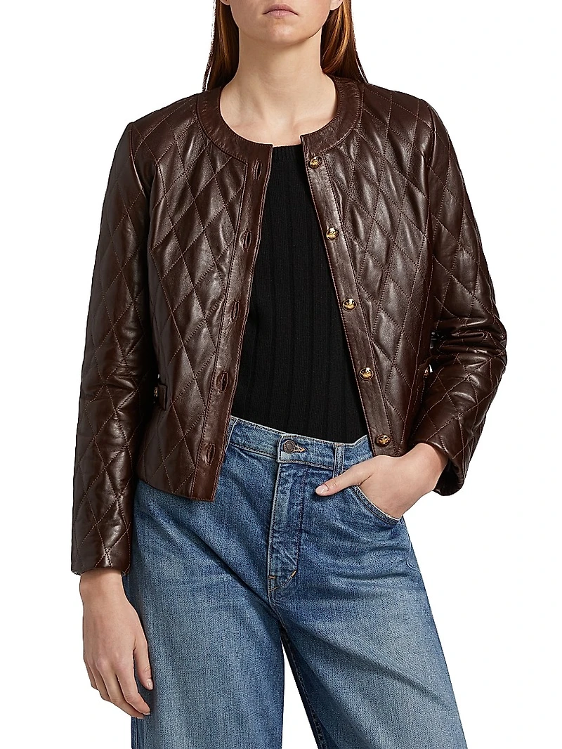 Amy Diamond-Quilted Leather Jacket