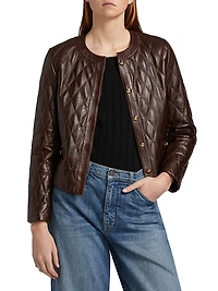 Amy Diamond-Quilted Leather Jacket